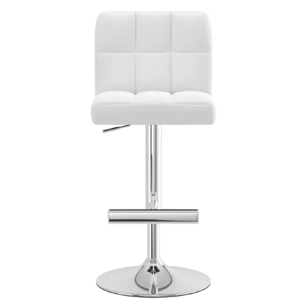 netfurniture Cuborn White Padded Bar Stool Padded Height Adjustable 2