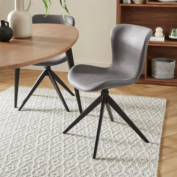 Lennie Set of 2 Dining Chairs, Faux Leather