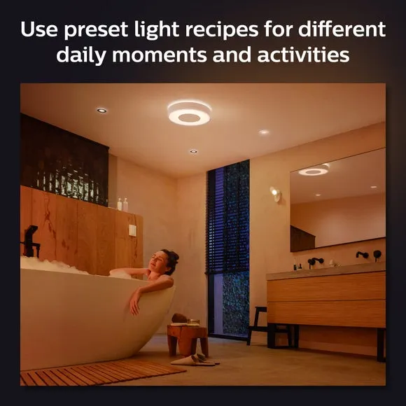 Philips HUE Xamento Medium Smart LED Bathroom Flush Ceiling Light 6