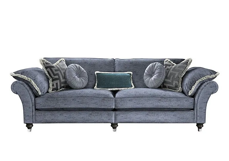 Princeton Ruched Grand 4 Seater Split Frame Sofa - Anthracite