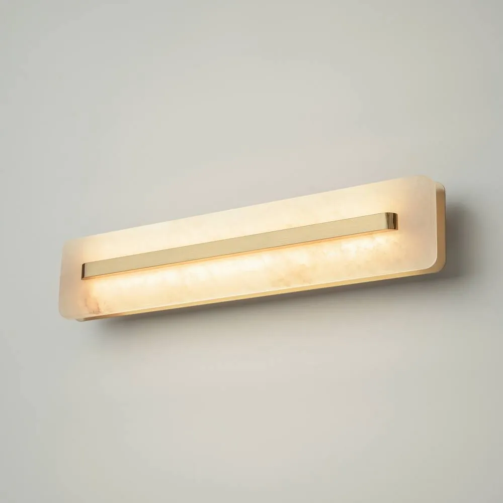 Netlighting Albatre Modern 60cm Wall Lamp Brass 3000K 250lm White Shade in Gold 2