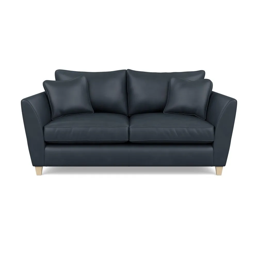 Heal's Torino 3 Seater Leather Sofa Leather Nero Natural Feet