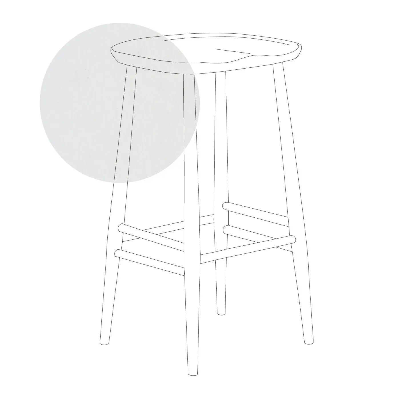 Ercol Originals Bar Stool Low Colour Finish White