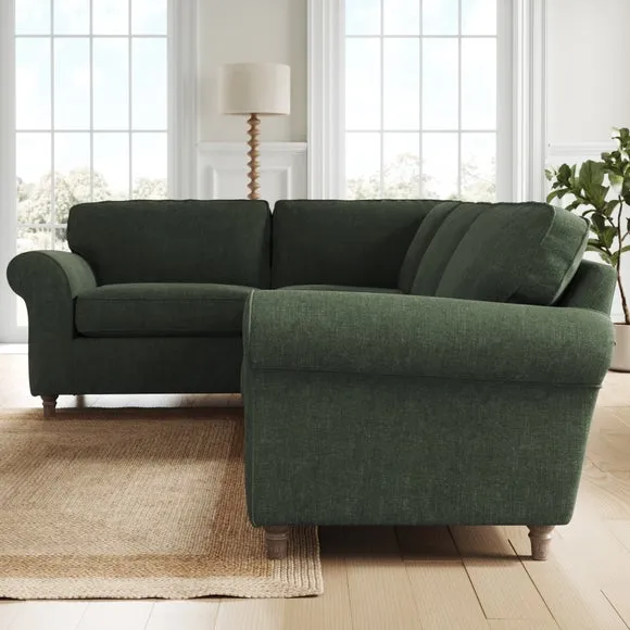 Flori Tonal Plush Chenille Corner Sofa 2