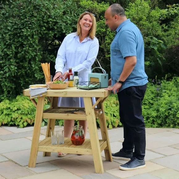 BBQ Wooden Outdoor Side Table 2