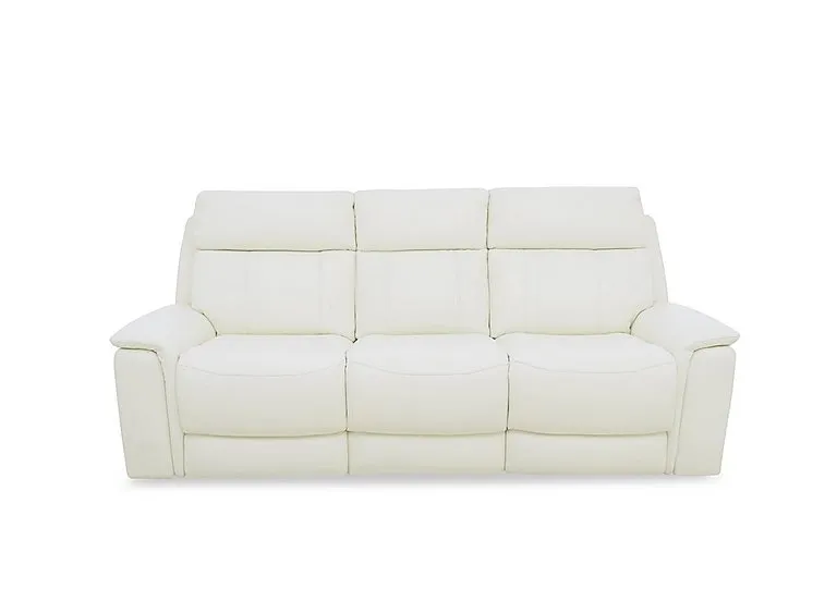 Chill Leather 3 Seater Power Recliner Sofa with Bluetooth - BV Star White