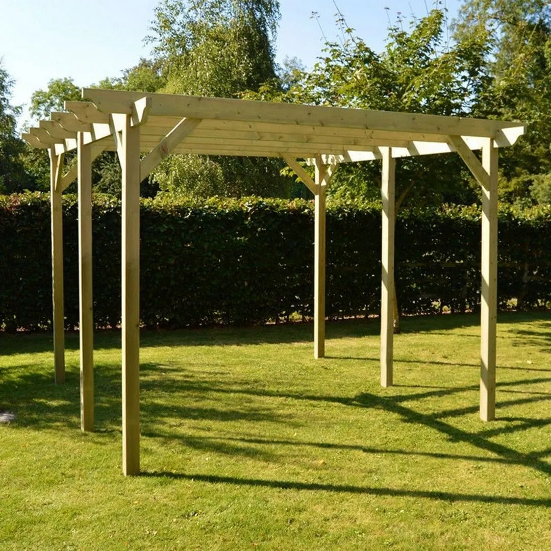 Rutland County Garden Furniture Ltd Garden Pergola 6 Posts - Wood - L480 x W780 x H270 cm - Light Green 2