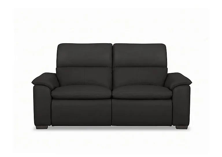Relax 2 Seater Leather Power Recliner Sofa with Power Headrests - Black - Sofas and Armchairs - In Time for Christmas