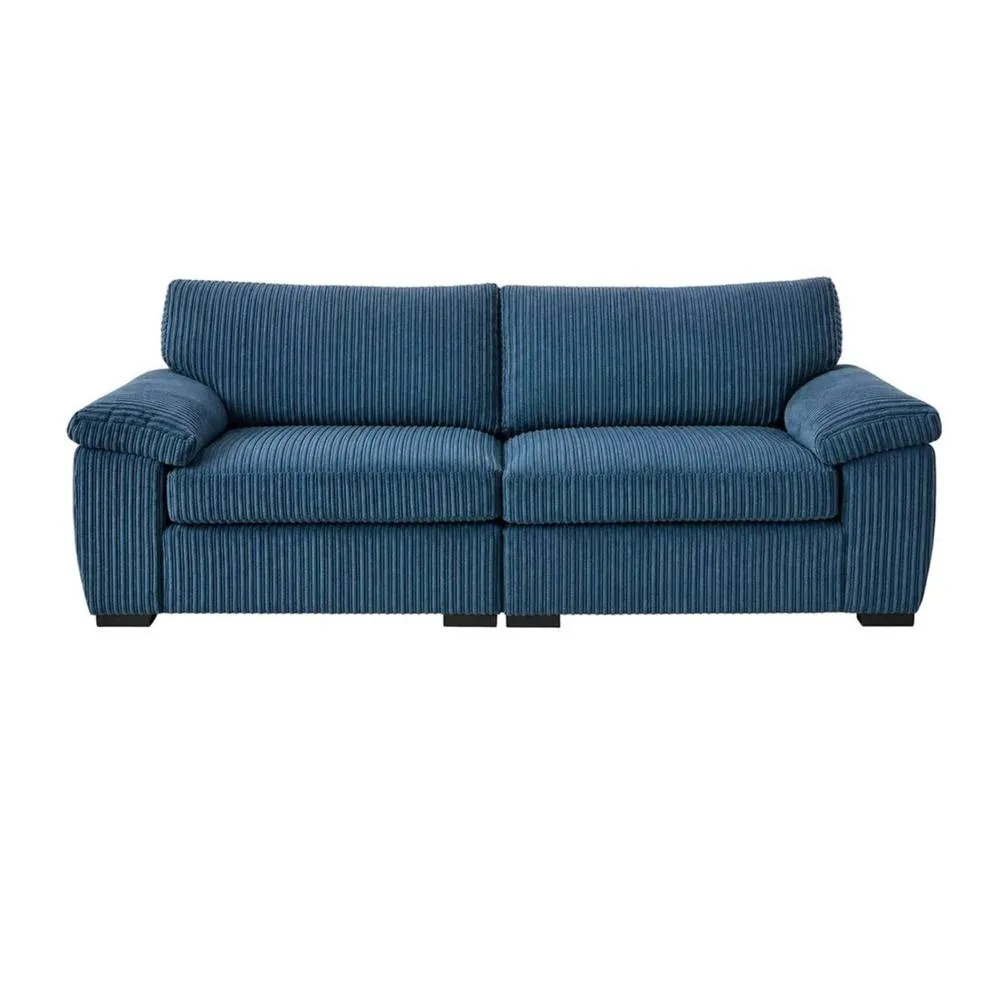 Bliss Furniture Amalfi 3 Seater Split Sofa Soft Fabric in Blue