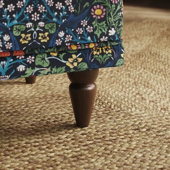 Jolene William Morris Blackthorn Print Velvet Footstool 4