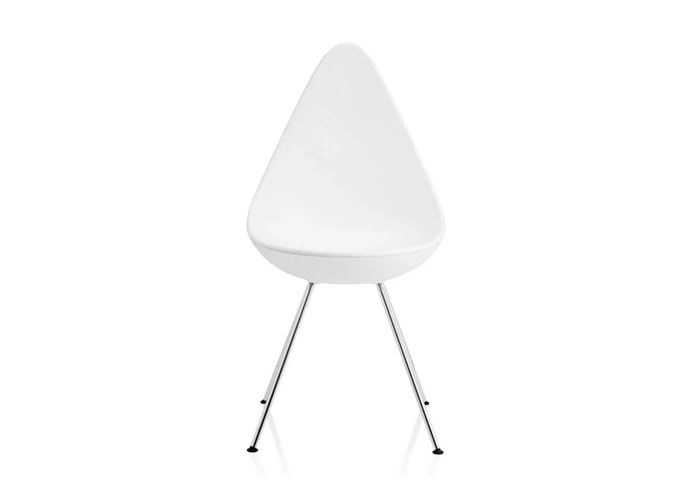 Fritz Hansen Drop Side Chair White Chromed Legs 1