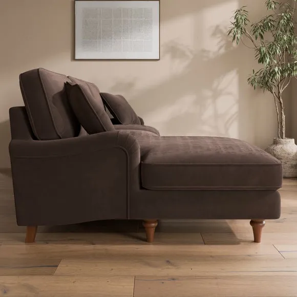 Beatrice II Velvet Corner Chaise Sofa 3
