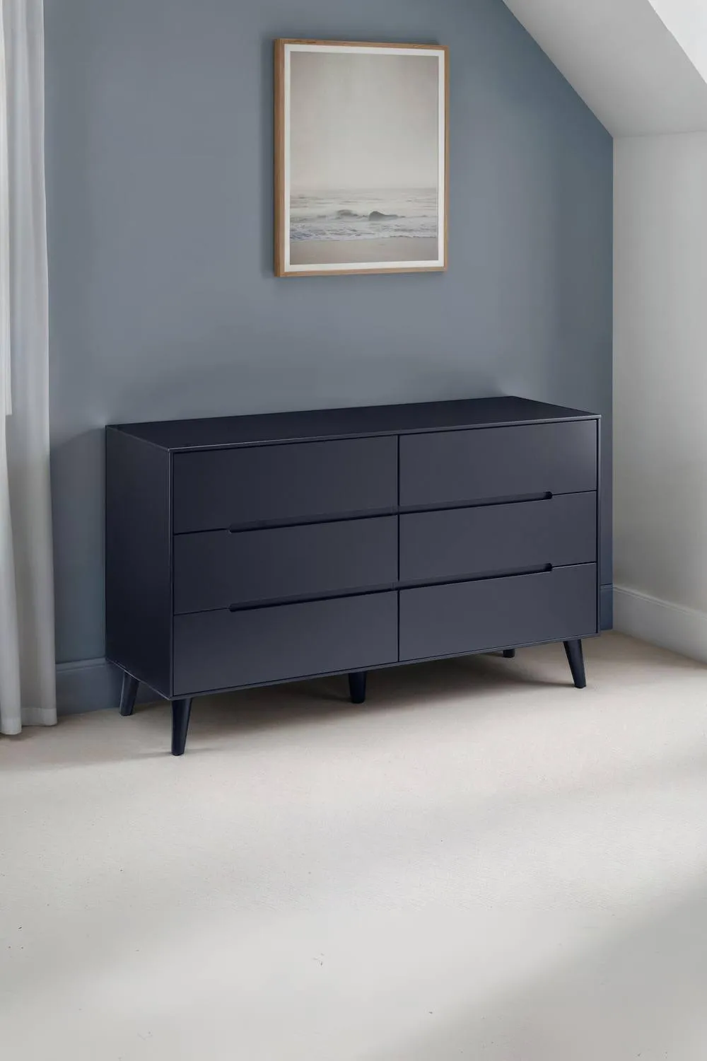 Julian Bowen Alicia 6 Drawer Wide Chest in Black