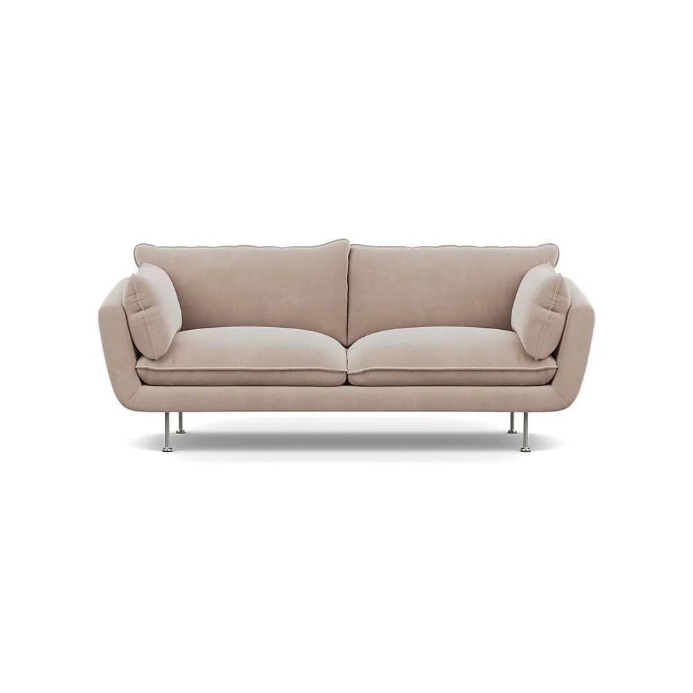 Heal's Allora 3 Seater Sofa Smart Velvet Pebble Stainless Steel Feet 1