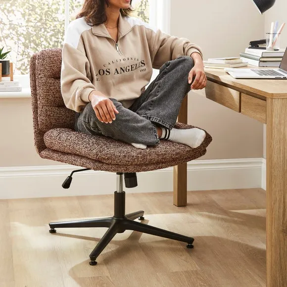 Bertha Tonal Boucle Wide Criss Cross Office Chair 3