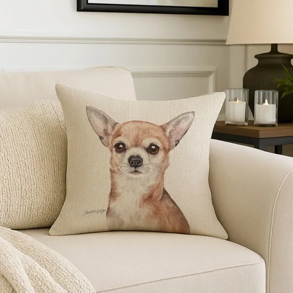 Christine Varley Chihuahua Square Cushion