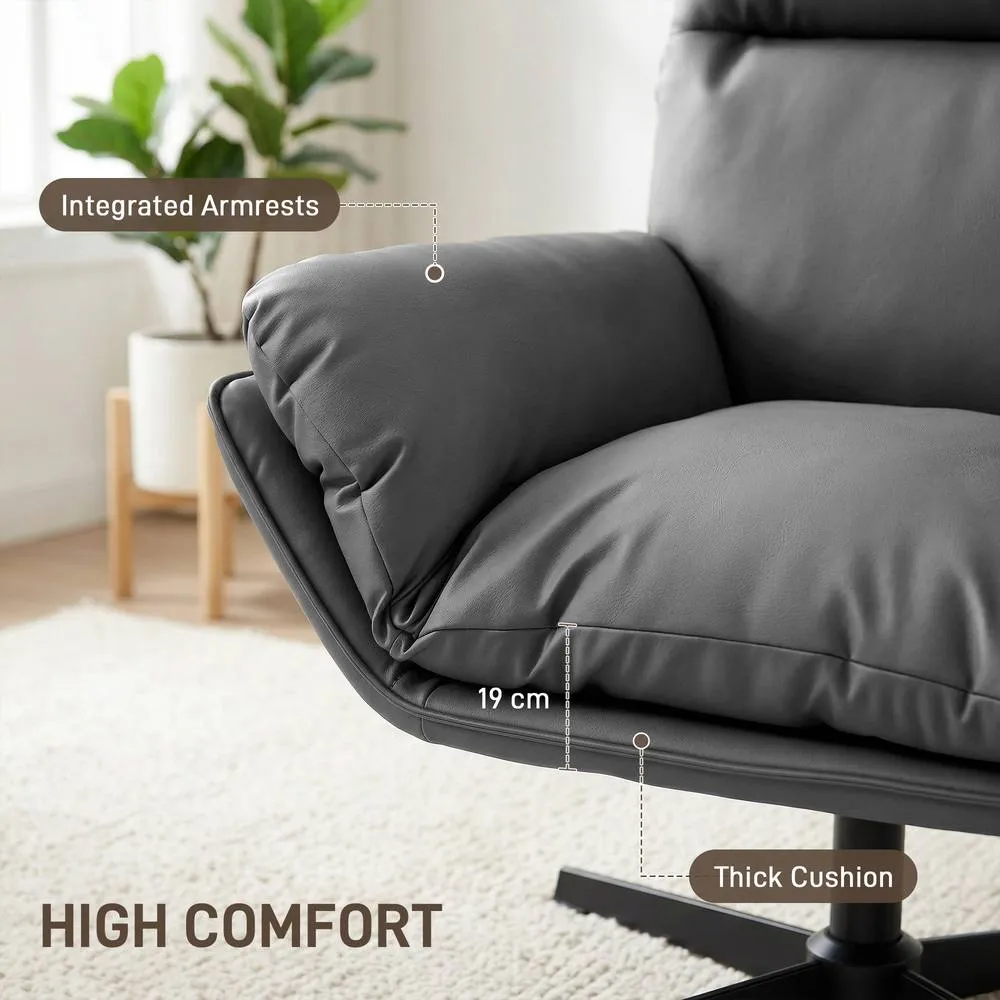 HOMCOM Accent Chair with 360° Swivel in Dark Grey 5