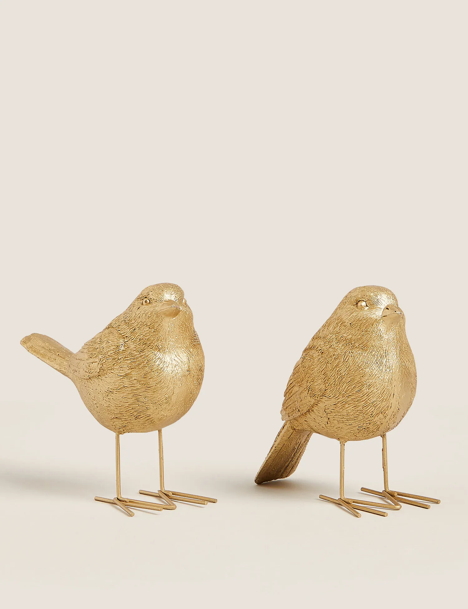 M&S 2 Pack Gold Robin Room Decorations, Gold