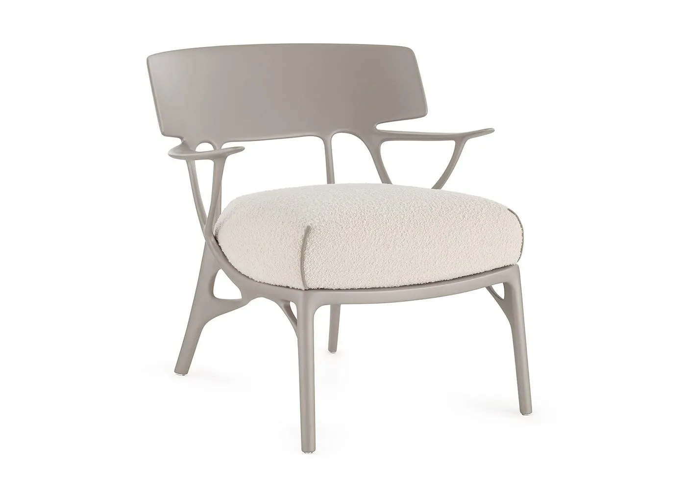 Kartell A.I. Lounge Boucle Grey & White 1