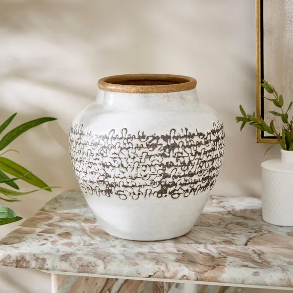 Wiggle Pattern Reactive Glaze Vase