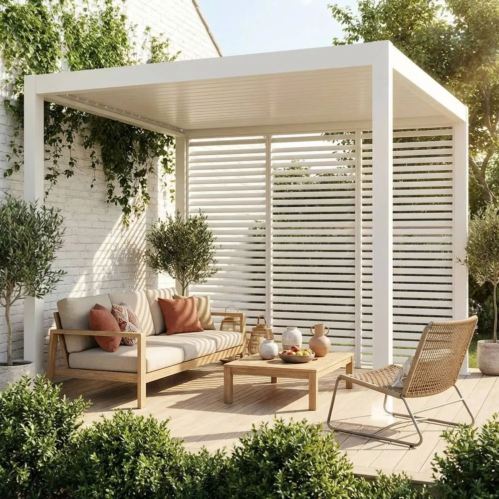 sweeek Set of 3 louvers 100cm for bioclimatic pergola Triomphe 3x3m V2 3x4m 3 in White