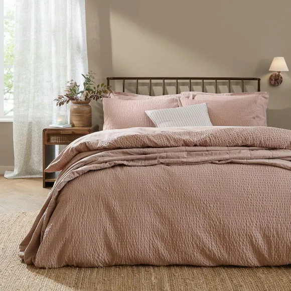 Yard Hebden Seersucker 100% Cotton Duvet Cover & Pillowcase Set 1