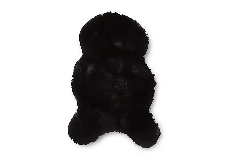 Teddy Single Sheepskin Rug - Black