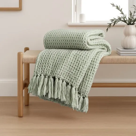 Chunky Waffle Throw Blanket