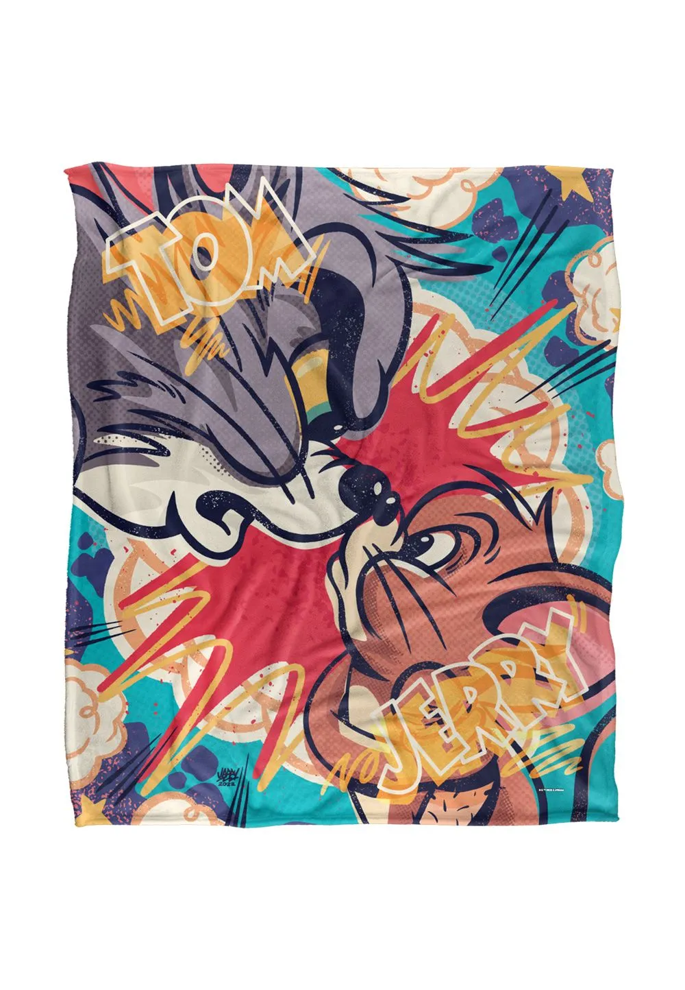Warner Bros. Jappy Agoncillo Tom & Jerry Silky Touch Super Soft Throw Blanket 152 X 127 cm in White