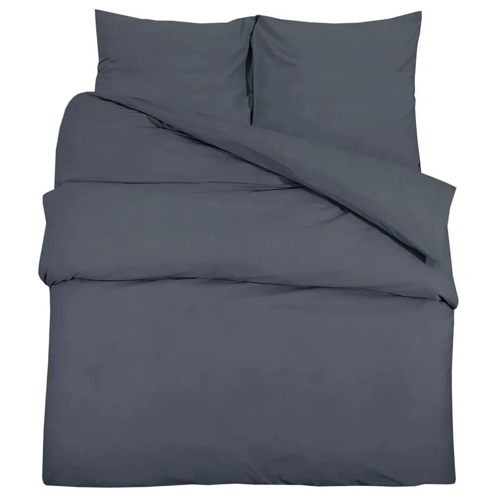 Berkfield Home Duvet Cover Set Anthracite 155x220 cm Light-weight Microfiber in Dark Grey