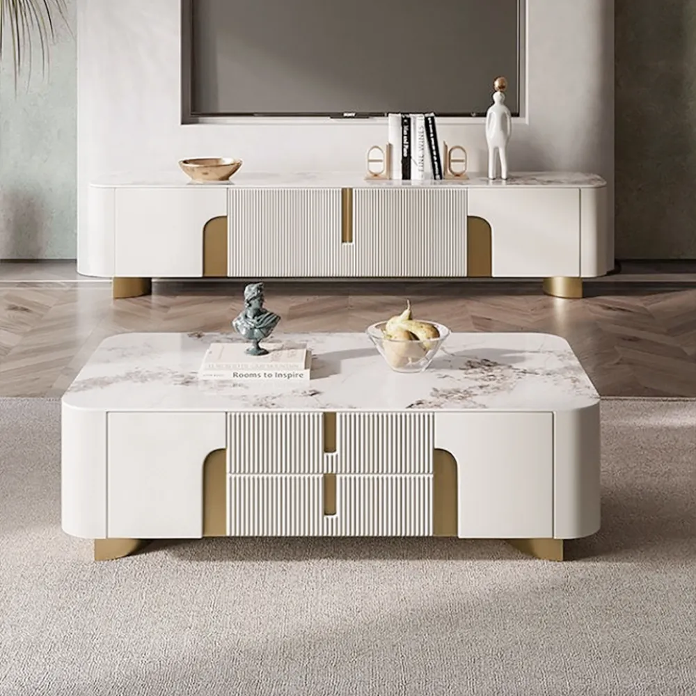 Artus Sintered Stone TV Stand & Coffee Table Set