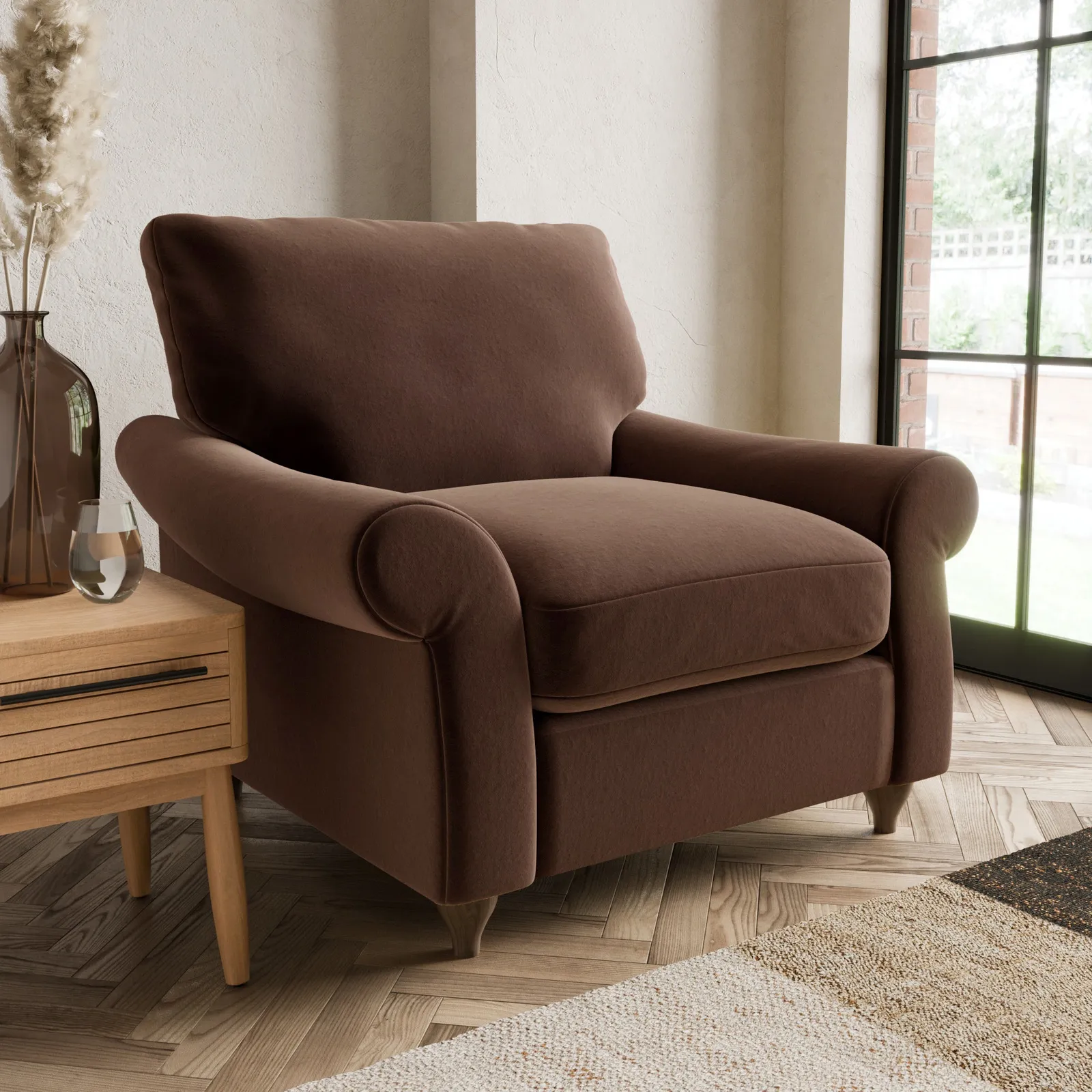 Salisbury Luxury Velvet Armchair Luxury Velvet Pinecone