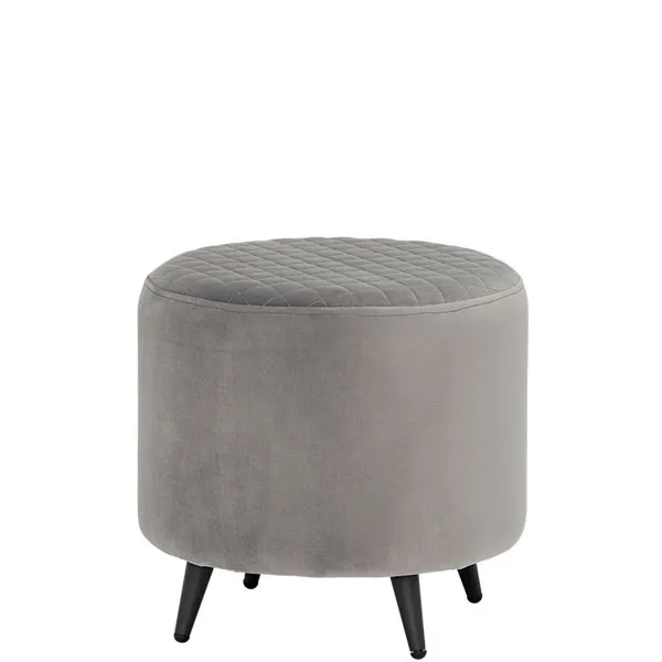 Rivington Velvet Footstool Grey