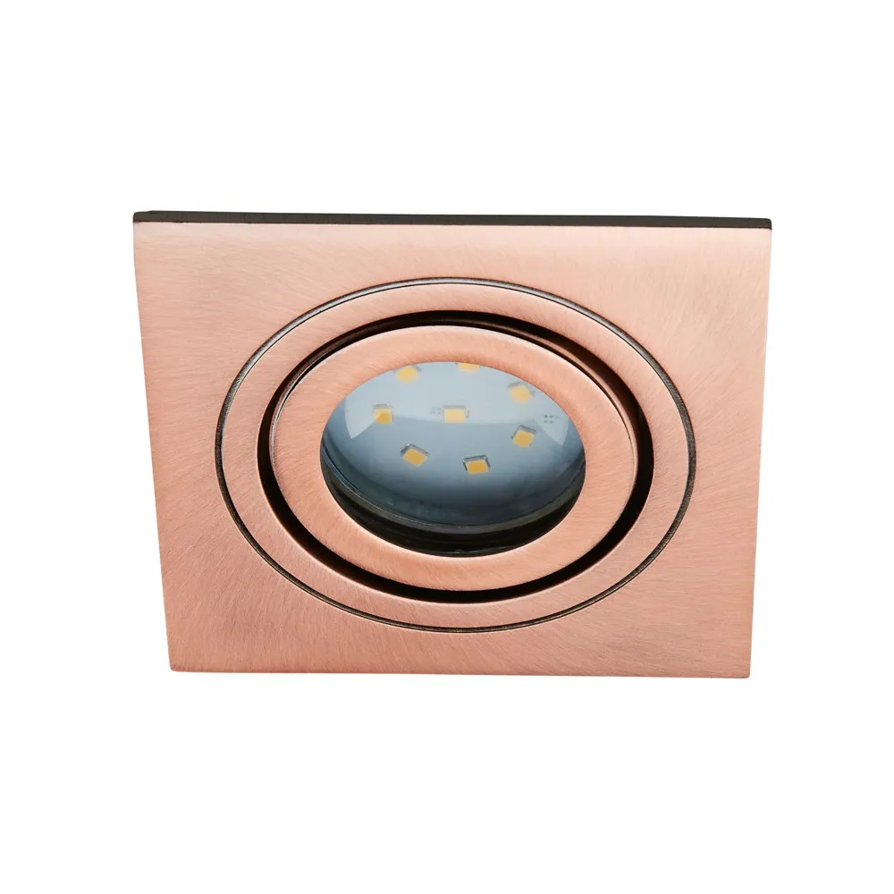 Sym Square IP65 Tiltable Downlight, Brushed Copper 1