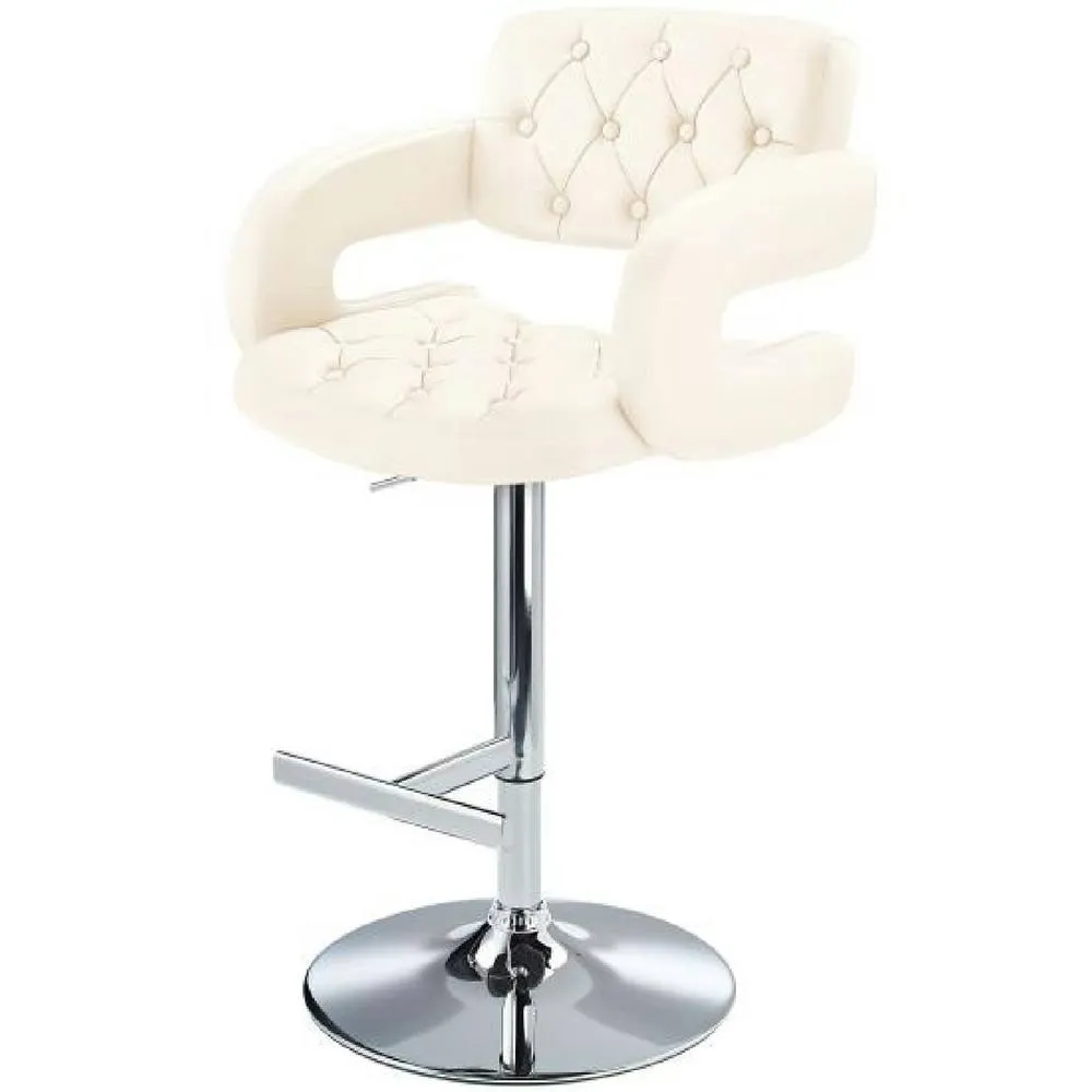 netfurniture Nairn Height Adjustable Bar Stool with Cream Padded Swivel Seat 6