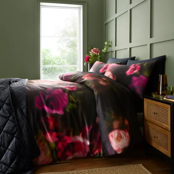 Blurred Floral Velour Duvet Cover & Pillowcase Set 5