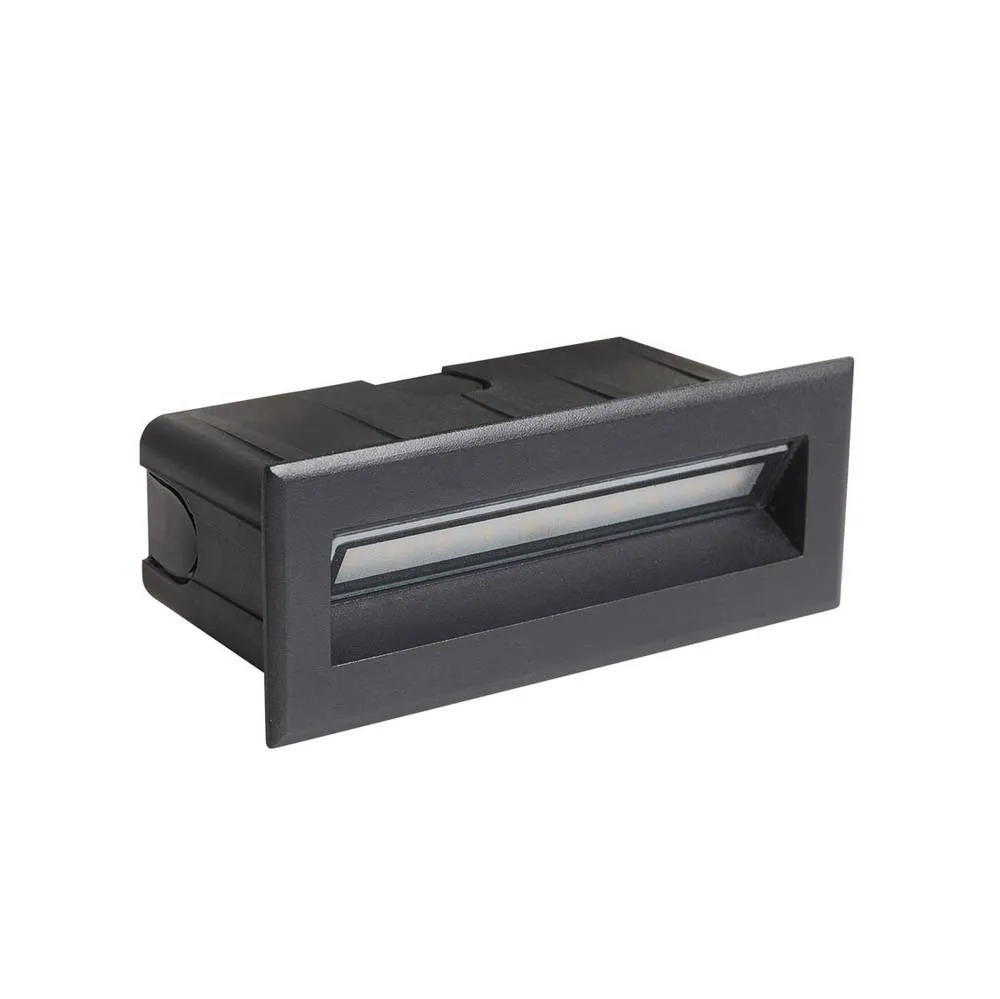 Netlighting Erba 13.5cm Outdoor Recessed Wall Lamp Black 4000K Neutral White IP65 2