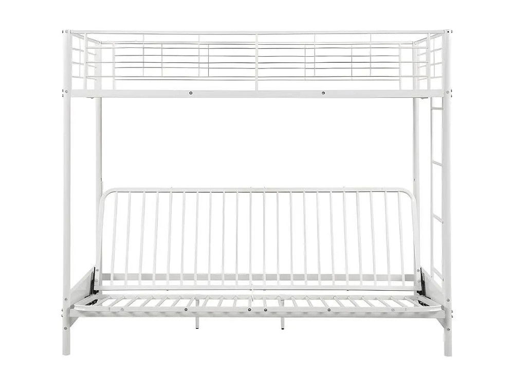 Vente-unique High Sleeper Bed 90 X 190 Cm - With Sofa Bed - Metal - White - MODULO 2