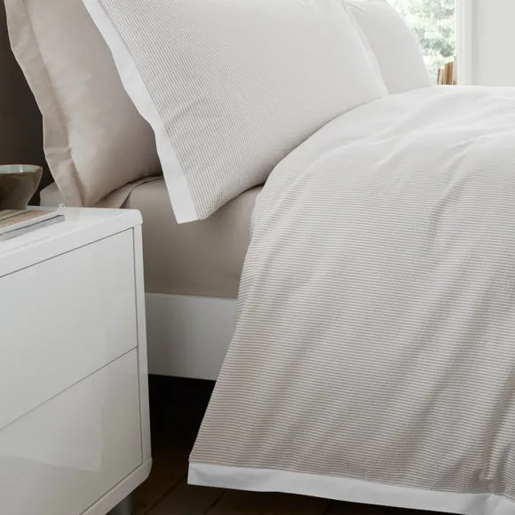 Bianca Seersucker Woven Stripe 100% Cotton Duvet Cover & Pillowcase Set 5