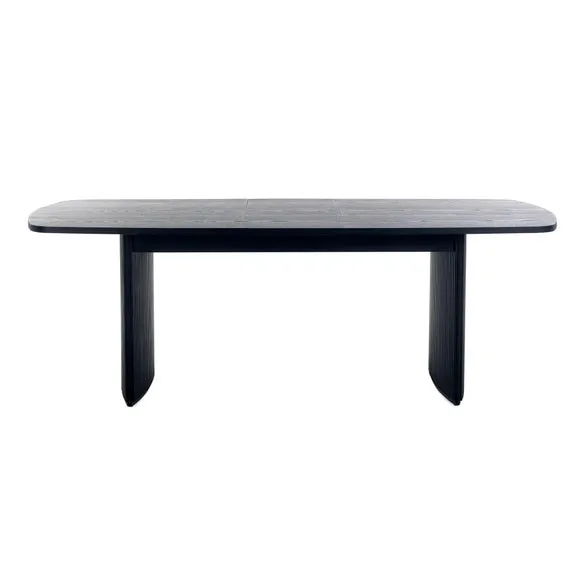 Louis Black Fluted Extending Dining Table 5