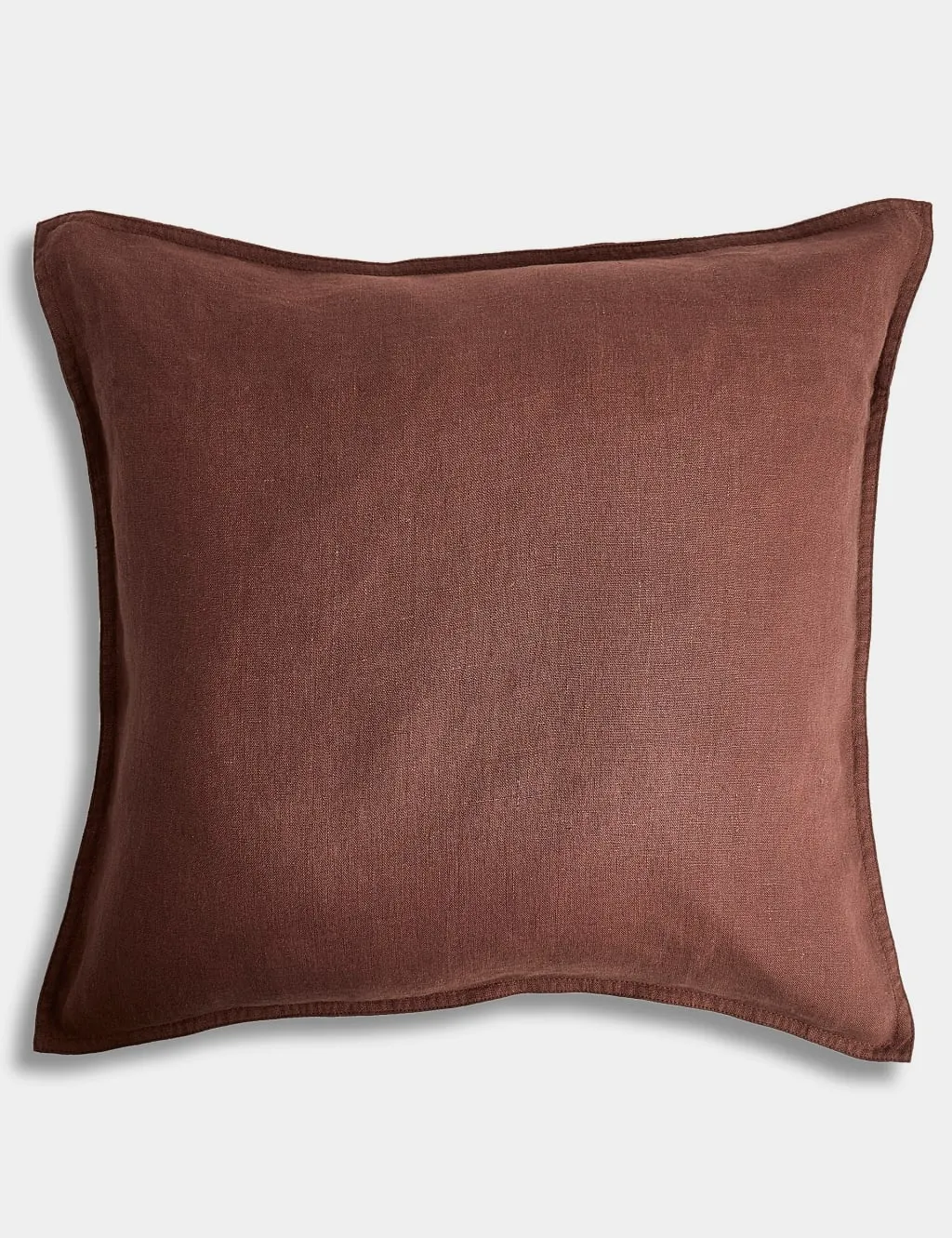 M&S Pure Linen Cushion Chestnut