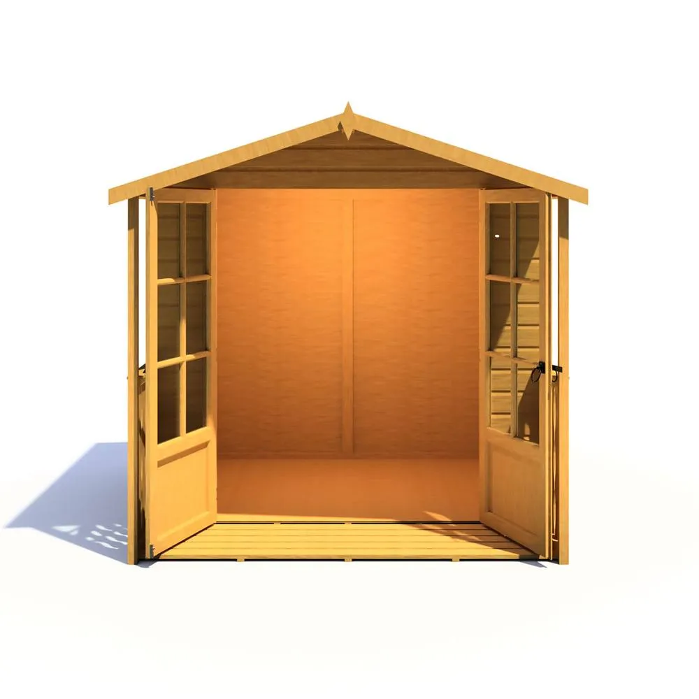 Shires Alnwick Shiplap Summerhouse Garden Sun Room Approx 7 x 7 Feet in Brown 4