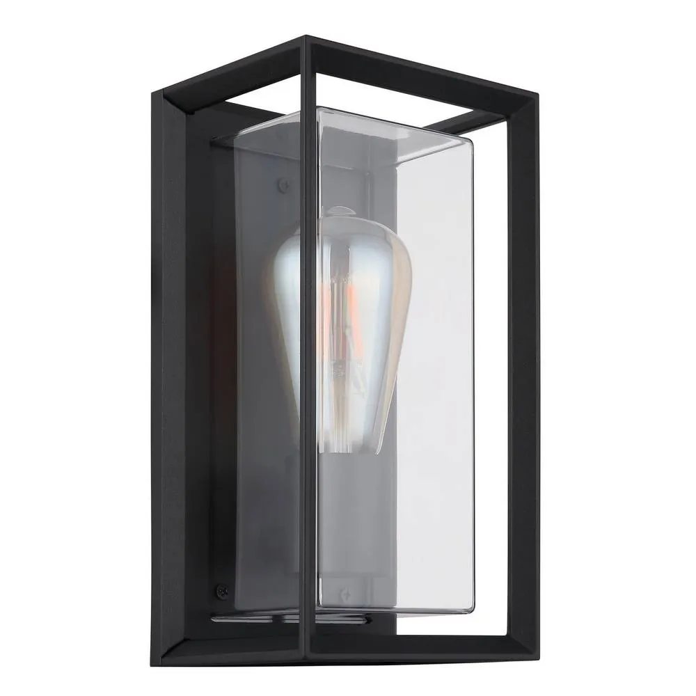 Netlighting Logana Outdoor Wall Lantern Matt Black IP44 1x E27 2