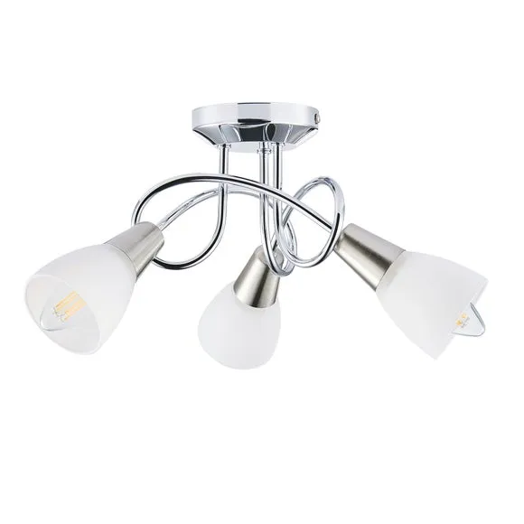 Smithson 3-Light Chrome Semi Flush Ceiling Light 5