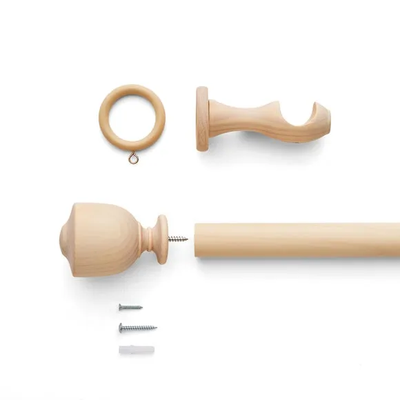 Tulip Urn Wood Curtain Pole 3