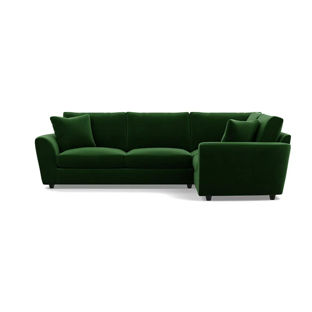 Heal's Snooze Right Hand Facing Corner Sofa Smart Velvet Forest Black Feet 1