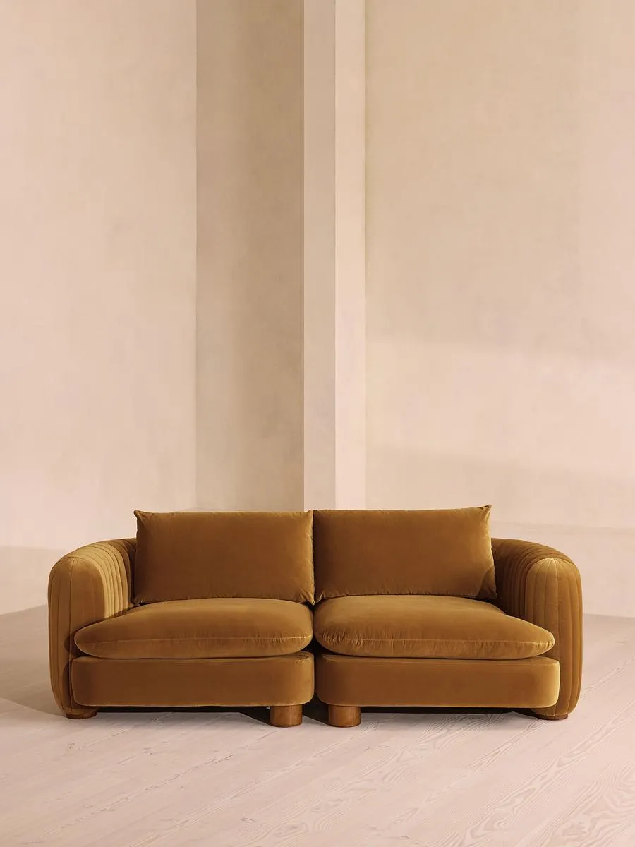Vivienne Deeper Sit Modular Sofa, Three Seater, Velvet Mustard