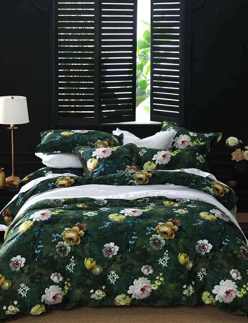 MM Linen Pure Cotton Lorenza Reversible Bedding Set Green Mix