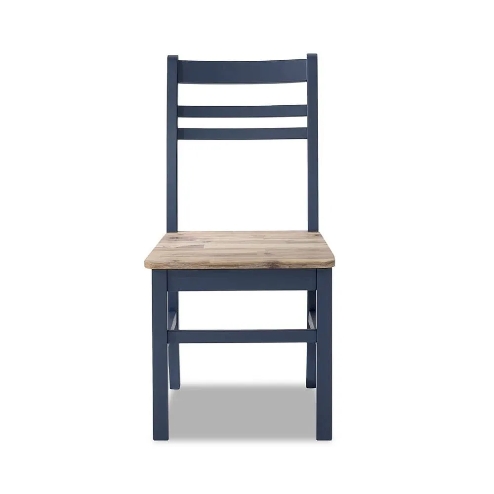 Statement Furniture Florence Country Style Wooden Chairs Set of 2 in Navy 5