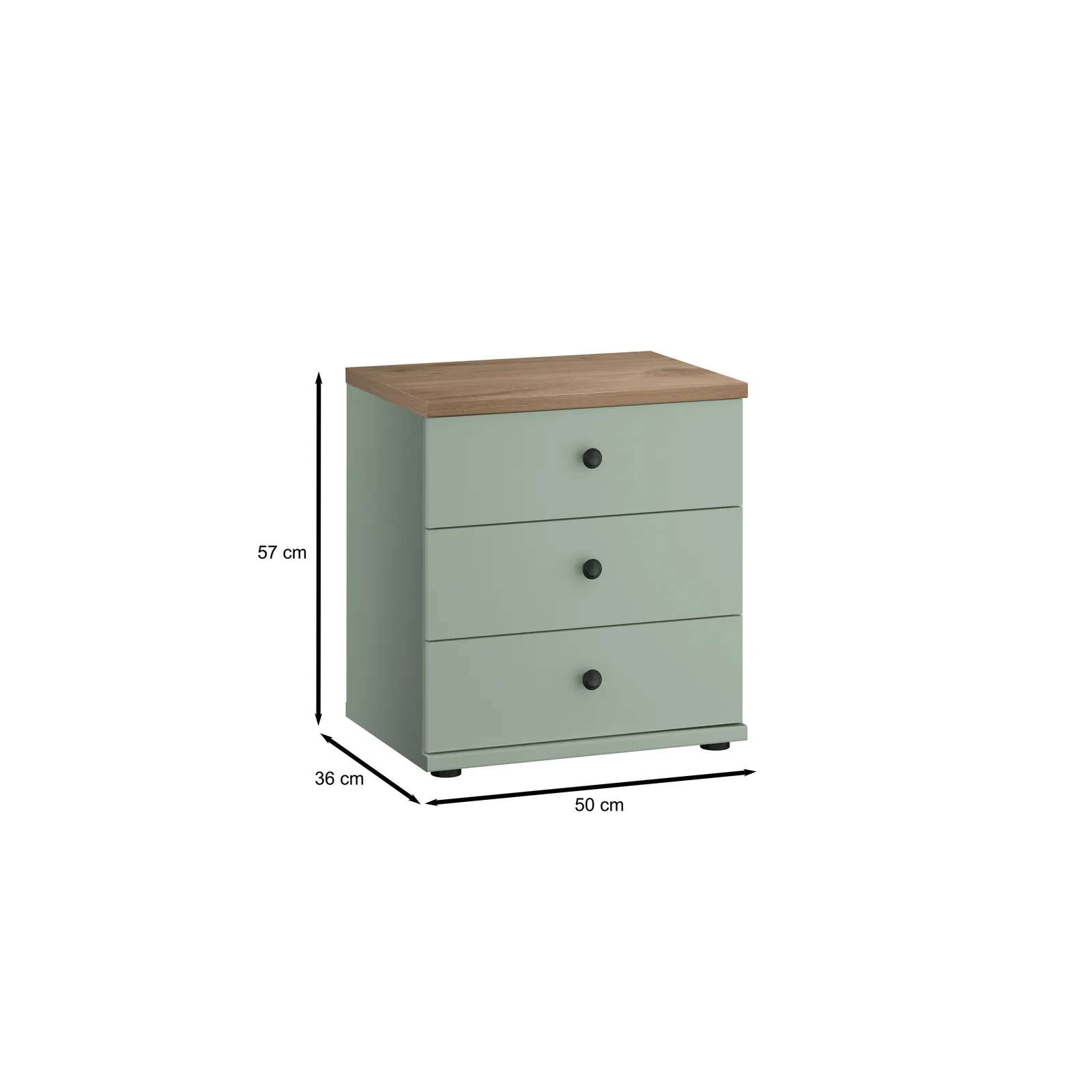 Varese 3 Drawer Bedside Cabinet, White | Barker & Stonehouse 3
